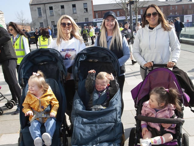 Some of the mums and children walking for Ruby on Saturday.