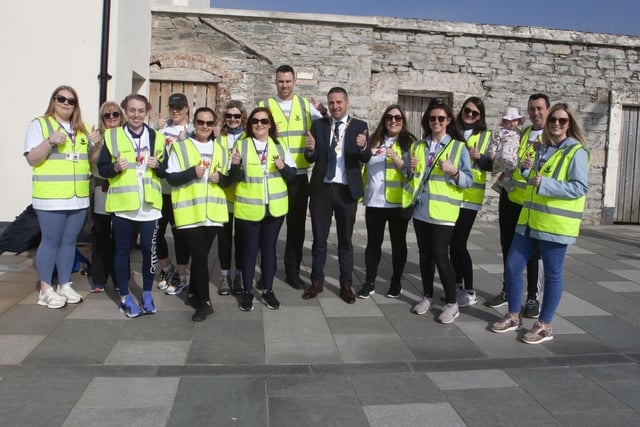 ALL GOOD TO GO!. . . .Staff from Foyle Down Syndrome Trust pictured with Deputy Mayor, Christopher Jackson before the start of â€ ̃Walk for Rubyâ€TM. (Photos: Jim McCafferty Photography)