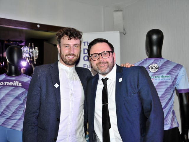 Danny Quigley with Ciarán Lockhart at the launch of The Danny Quigley Fund in the Maldron Hotel on Friday.