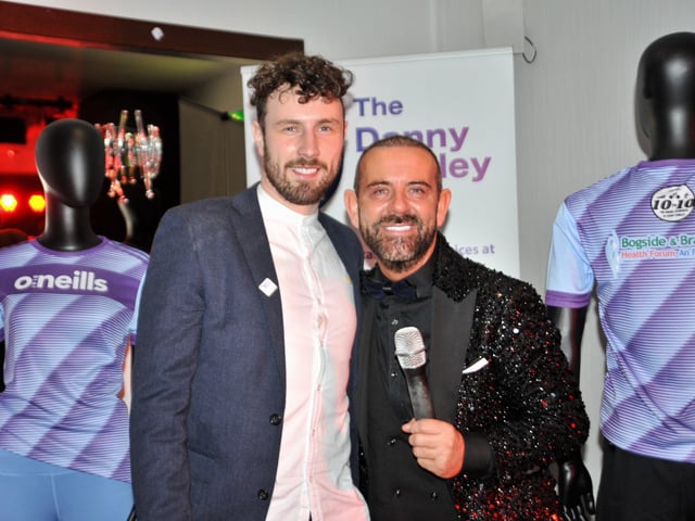 Danny Quigley and compare Mickey Doherty at the launch of The Danny Quigley Fund.