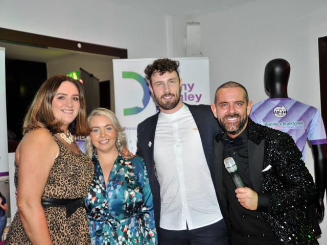 Aisling Hutton and Bronagh Cooper from the Bogside and Brandywell Health Forum, Danny Quigley and Mickey Doherty.