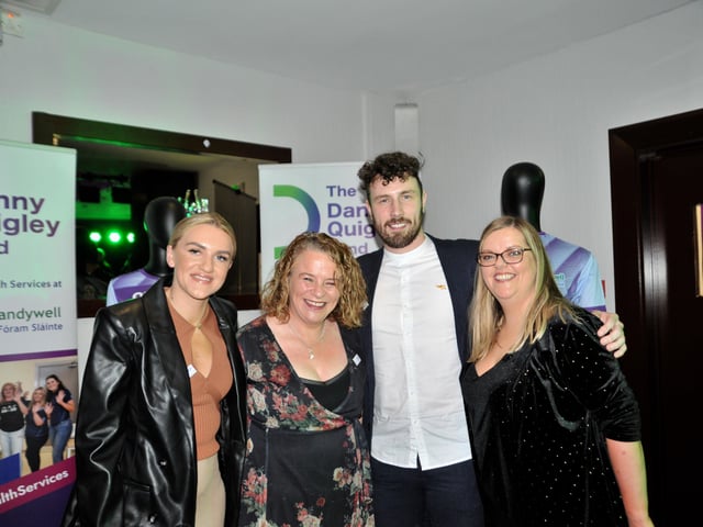Danny Quigley with Bronagh Burke, Geraldine Mullan and Sharon Tosh.