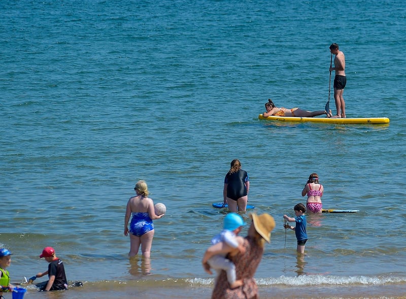 Cooling down in the water at Stroove beach, north Inishowen.