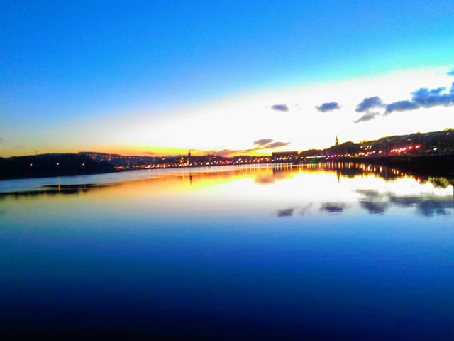 Queen's Quay walkway along the River Foyle, Derry city centre.