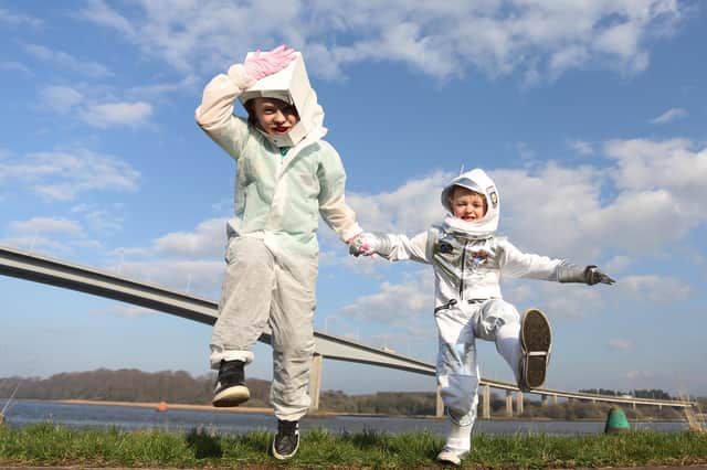 ONE GIANT LEAP... Jonah Gilchrist (8) and Isla McFeely (6) gear up for next month's world record attempt. Photo Lorcan Doherty Photography