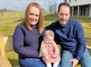 Sarah and Josh celebrate Mother's Day with their baby daughter Olivia.
