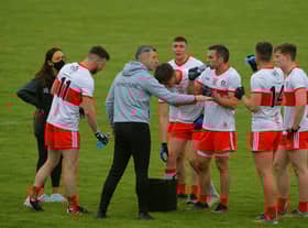Derry boss Rory Gallagher was happy with his side's overall league campaign in Division Two but admitted there was a sense of injustice over Shane McGuigan's red card against Roscommon.