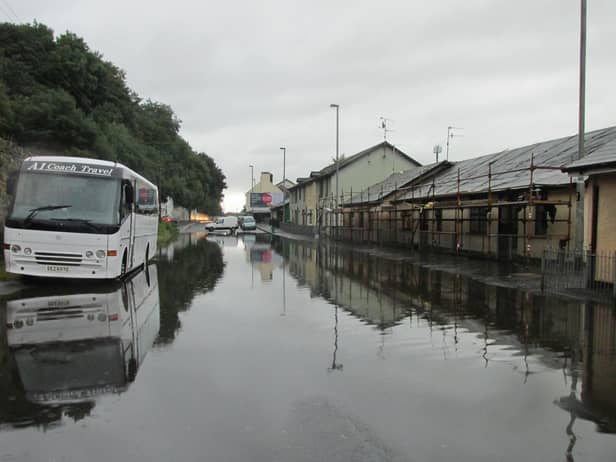 Severe flooding on the Lecky Road in August 2017.