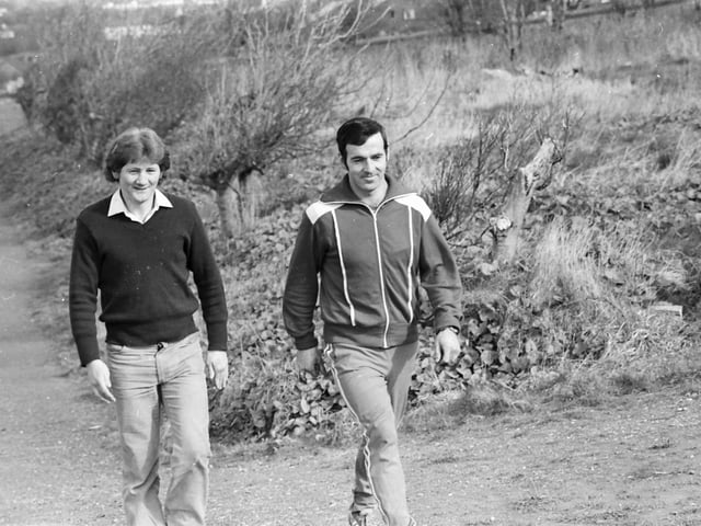 Patrick Quinn, on left, and Lawrence Kelly, in training for a walk from Mizen to Malin for the Rehabilitation Institute Buncrana Branch.