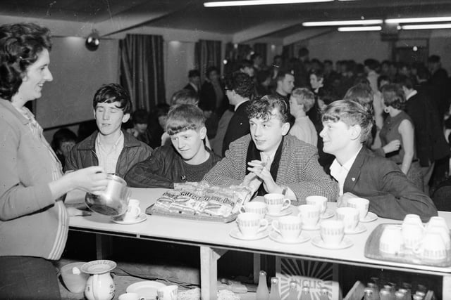 July 1967. A popular hang out at St. Mary's Boys' Club in Creggan was its coffee bar, here under the supervision of Miss Marie McCallion. Founded in 1951 to cater for the needs of the then developing Creggan Estate, the Boys' club grew from humble beginnings to be one of the biggest success stories of the boys' club movement in Ireland.
