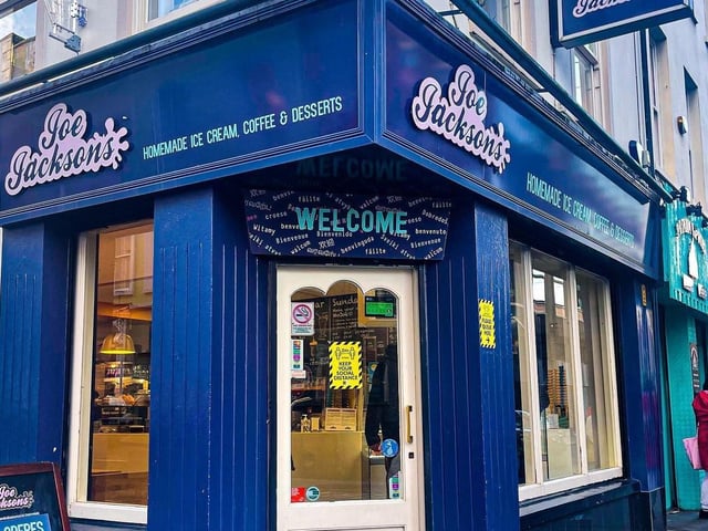 Joe Jackson's have homemade ice cream, coffee and desserts on the corner of Ferryquay Street and Pump Street. You can get your ice cream in a cone or a sundae or get a waffle, crepe, cookie dough and a whole lot more.