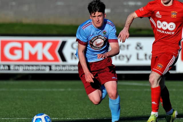 Defender Jay Riley misses out on trial with a cross channel club after picking up a serious injury at Knockbreda last weekend. Picture by George Sweeney