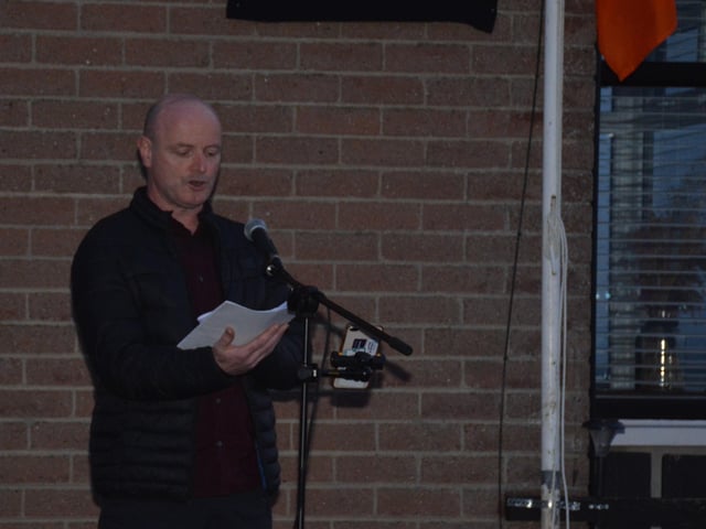 Mark Logue gives the main oration.