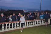 A section of the crowd which gathered at Strabane Old Road to remember Óglach Gerard ‘Bogie’ Logue.