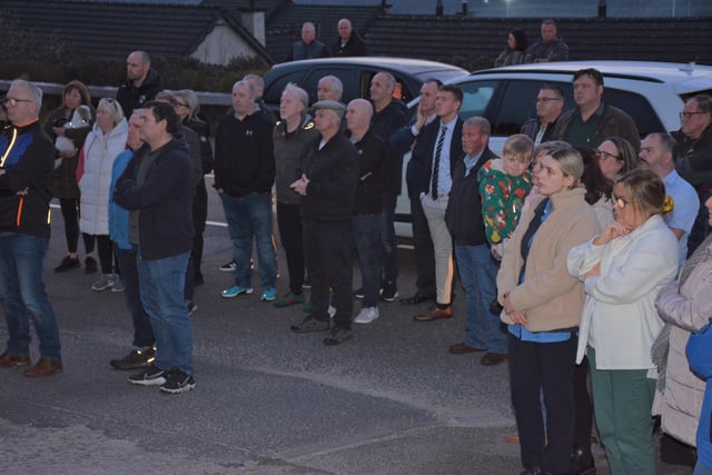 A large crowd attended the 35th Anniversary commemoration in the Top of the Hill area last week to unveil a memorial stone to remember IRA Volunteer Gerard Logue