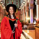 Lisa McGee who was awarded an honorary doctorate by Ulster University. (Photo: Nigel McDowell/Ulster University)