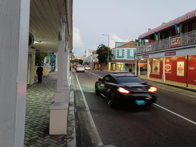 Bay Street, downtown Nassau, in the Bahamas.