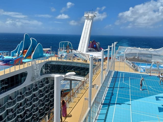 Football courts and a surf machine are among the attractions on board Wonder of the Seas.