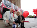 Derry legend: Pictured at the Foyle Legends bus unveiling in Guildhall Square back in 2017 were Phil Coulter, James McClean's wife Erin McClean and James McClean's children, Allie-Mae and Junior McClean.