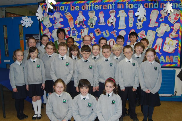 Mrs. McDermott's Primary Six class at Trench Road Primary School.