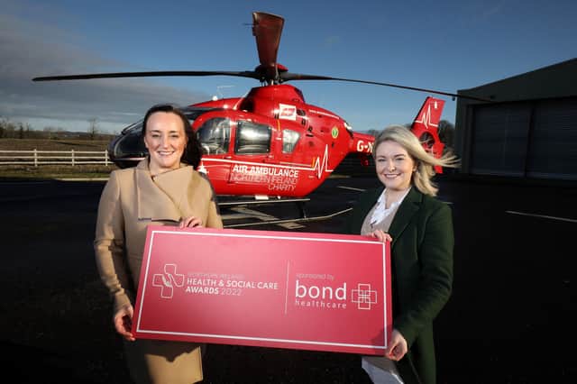 The finalists of the inaugural 2022 Northern Ireland Health and Social Care Awards sponsored by Bond Healthcare have been announced. Pictured are two members of the independent judging panel, Dr Sinead Campbell-Gray, Emergency Medicine Consultant for Belfast Health and Social Care Trust and Wellness Advocate and founder of Little Penny Thoughts, Annette Kelly.
Press Eye Northern Ireland.
PhotograpHer Darren Kidd //