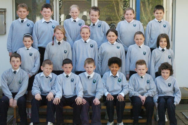 P7 pupils from Trench Road Primary School.