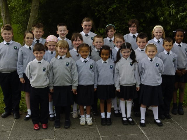 Pupils from Trench Road Primary School who were awarded full attendance certificates at the school's annual presentation ceremony. (2006SL22)