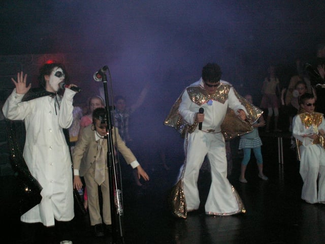 Trench Road PS Year 7 pupils performing in the Rocky Monster Show at the school's summer show in the Waterside Theatre.