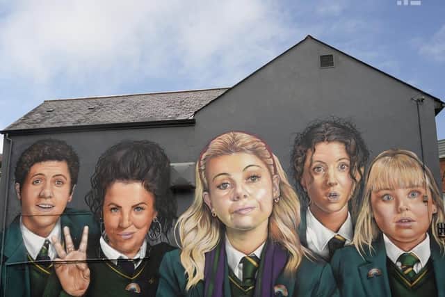 The updated Derry Girls mural. Can you spot the difference?