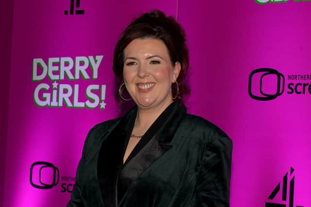 Creator and writer Lisa McGee at the world premiere screening of Derry Girls season 3 in the Omniplex Cinema on Thursday evening last. Photo: George Sweeney.  DER2214GS – 019