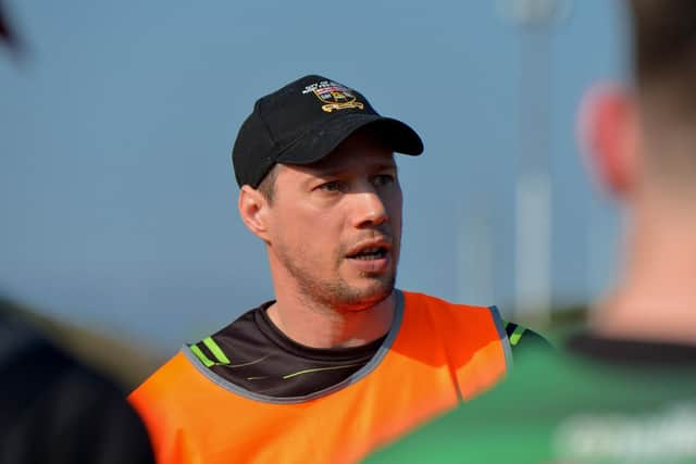 City of Derry Head Coach Richard McCarter. The Judges Road men go into Saturday's final AIL game against Tullamore knowing not even victory will keep them safe from the relegation play-off if Sunday's Well defeat Clonmel. (Photo: George Sweeney)