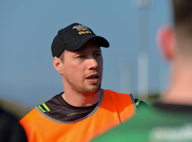 City of Derry Head Coach Richard McCarter. The Judges Road men go into Saturday's final AIL game against Tullamore knowing not even victory will keep them safe from the relegation play-off if Sunday's Well defeat Clonmel. (Photo: George Sweeney)