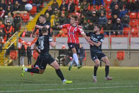 Matty Smith pictured in action during his Derry City debut against Sligo Rovers at Brandywell. Photograph by Kevin Moore.