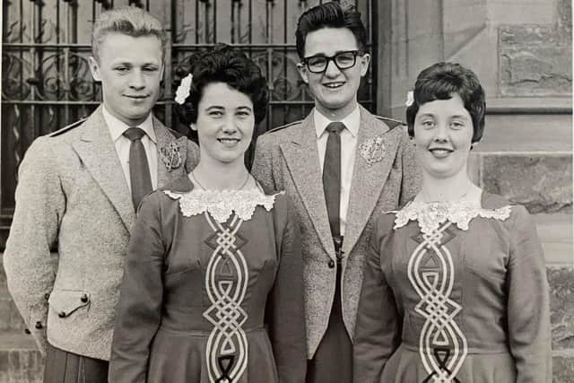 The McLaughlin School of Dancing winning Four Hand at Feis Doire Colmcille. From left to right: Barry Doherty, Evelyn Callaghan, Johnny McCallion and Marie Hamilton.