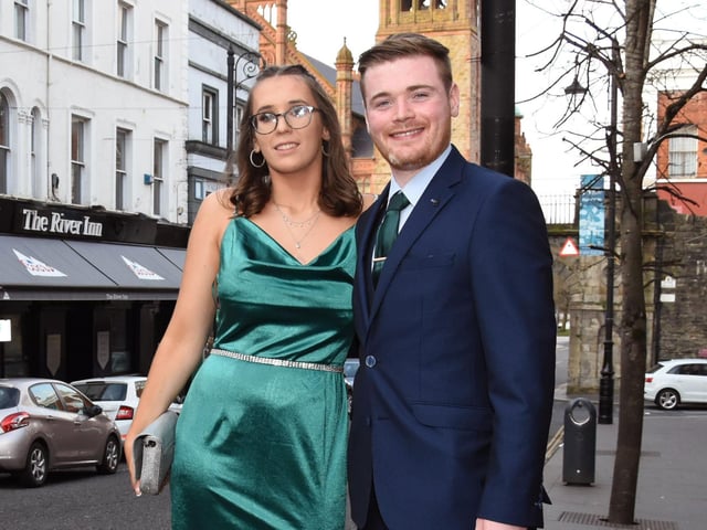 Emma McCann and Conchuir Delaney pictured at the Ulster University (Magee) Formal.