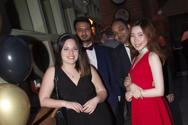 Louisa Faulhaber, Rohit Rana, Bodhayan Prasad  and Lucius Ang at the Ulster University (Magee) Annual Formal.
