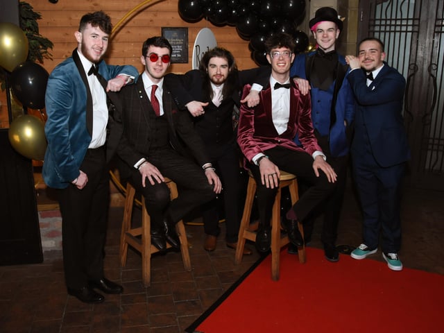 Some of the students from Magee pictured at last weekâ€TMs Ulster University (Magee) Formal at the Thirsty Goat, Shipquay Street. (Photos: Jim McCafferty Photography)