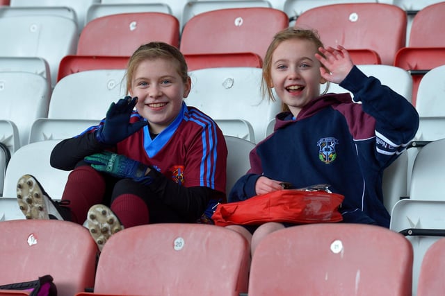 Pupils from St John’s PS pictured the Celtic Park Girls’ Primary School Blitz. Photo: George Sweeney.  DER2213GS – 024