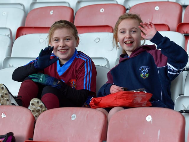 Pupils from St John’s PS pictured the Celtic Park Girls’ Primary School Blitz. Photo: George Sweeney. DER2213GS – 024