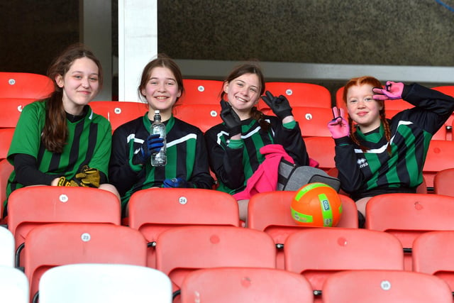 Greenhaw PS pupils pictured the Celtic Park Girls’ Primary School Blitz. Photo: George Sweeney.  DER2213GS – 025