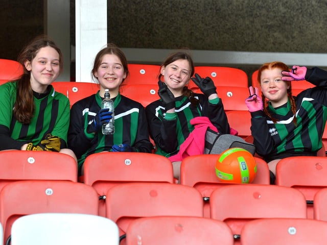 Greenhaw PS pupils pictured the Celtic Park Girls’ Primary School Blitz. Photo: George Sweeney. DER2213GS – 025