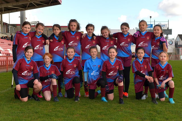St John’s P.S. who competed in the Celtic Park Girls’ Primary School Blitz. Photo: George Sweeney.  DER2213GS – 014