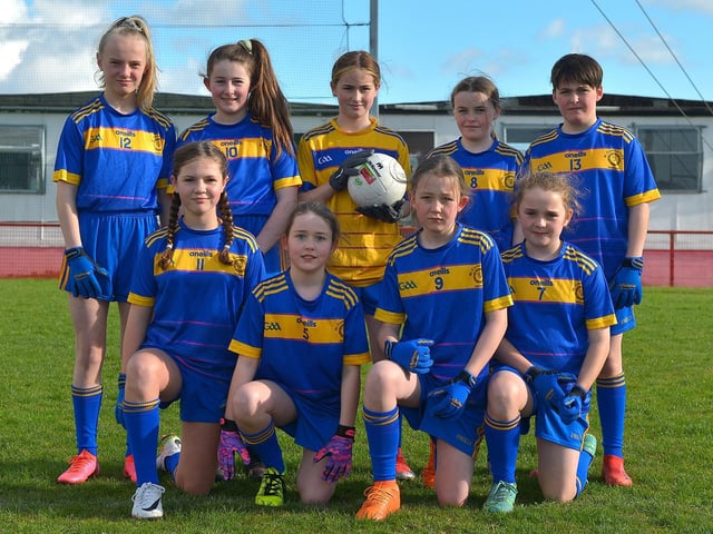 The St Therese PS team who played in the Celtic Park Girls’ Primary School Blitz. Photo: George Sweeney. DER2213GS – 021