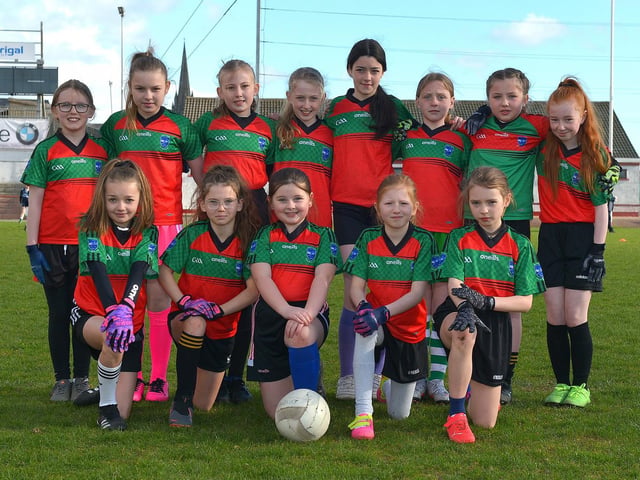 The Chapel Road PS team who played in the Celtic Park Girls’ Primary School Blitz. Photo: George Sweeney. DER2213GS – 020