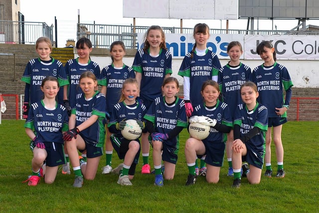 St Patrick’s P.S. pictured at the Celtic Park Girls’ Primary School Blitz. Photo: George Sweeney.  DER2213GS – 017