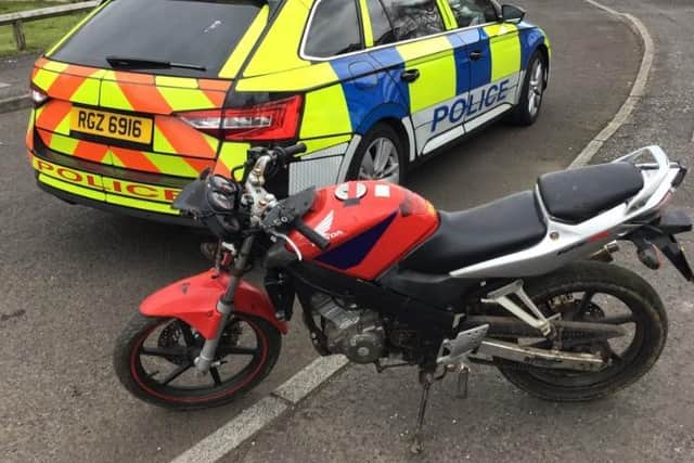 The bike seized in Greater Shantallow.