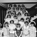 The Ladies’ Chorus who appeared in the St. Brigid’s Amateur Music and Drama Society production of ‘Oklahoma’ in April 1982.
