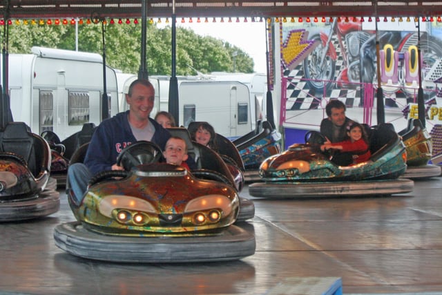 FAMILY DAY OUT!. . .Enjoying the Dodgems at Cullen's Amusements at the shorefront, Buncrana on Sunday afternoon. 2707JM16