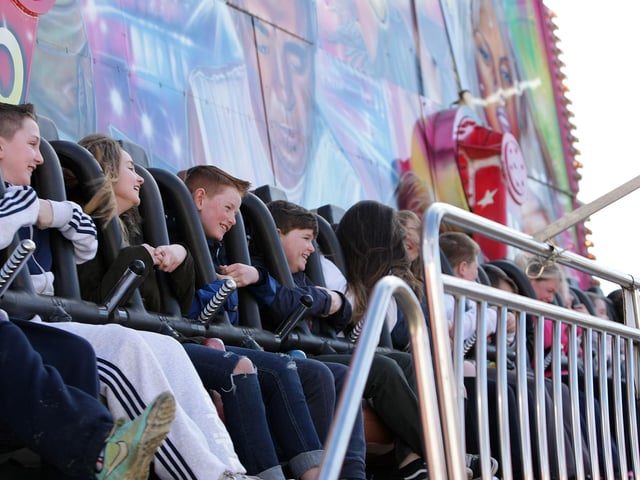 Enjoying the Big Ride at Cullen's Funfair's on Saturday at Ebrington. DER1315MC085