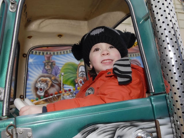 Little Robin Philson enjoyed his visit to Cullens Easter Funfair at Ebrington Square. INLS1413-153KM